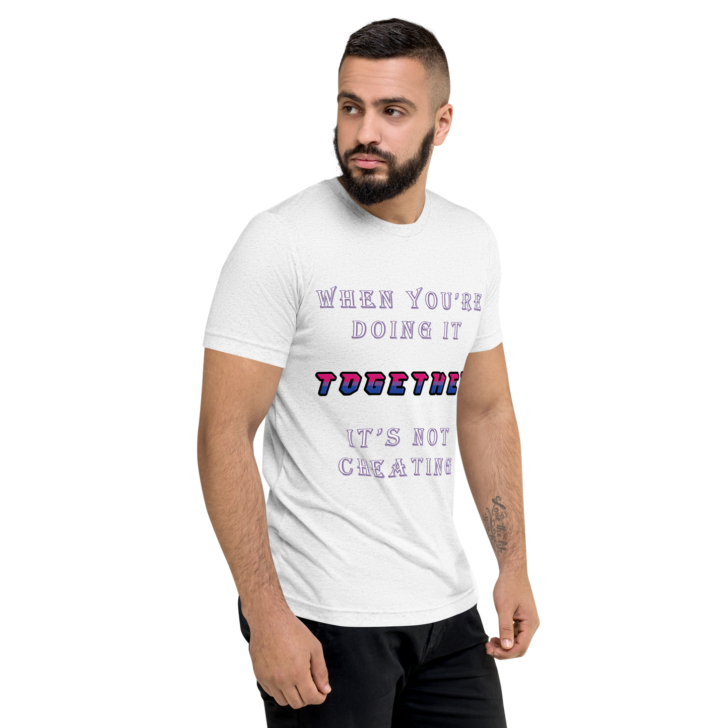 T-shirt Solid White Triblend